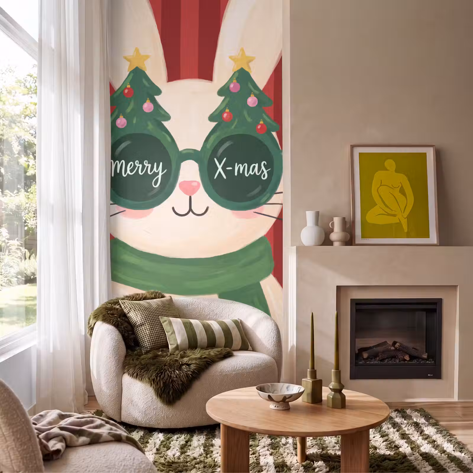 Tapete - Kaninchen – Weihnachten – Tiere — 1