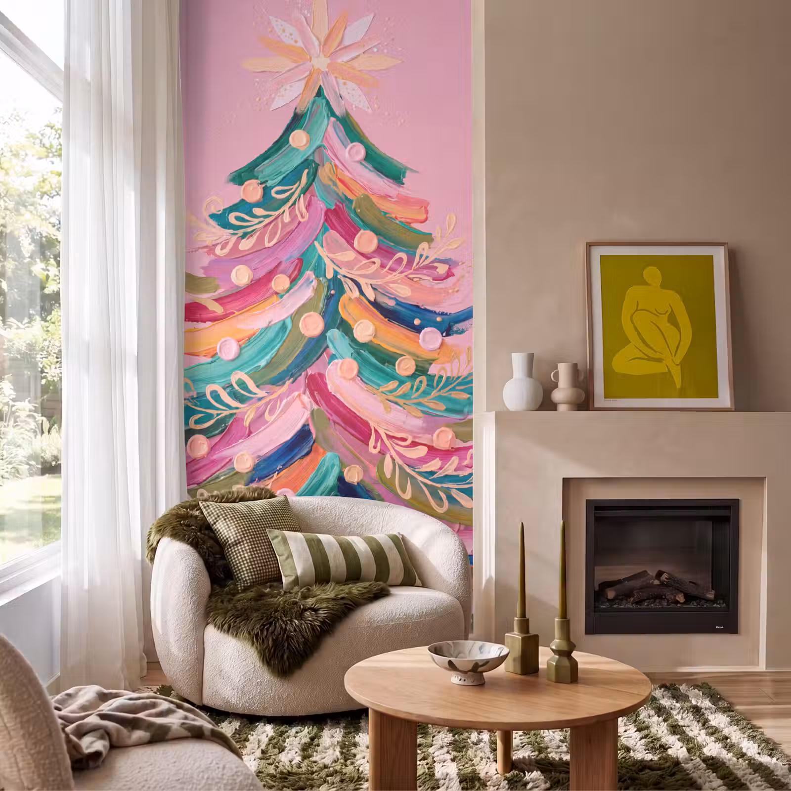Tapete - Weihnachtsbaum – Abstrakt – Bunt — 1