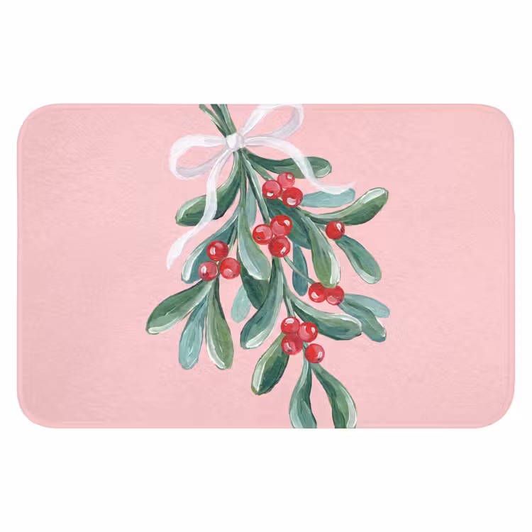 Badematte - Pflanze – Weihnachten – Rosa — 1