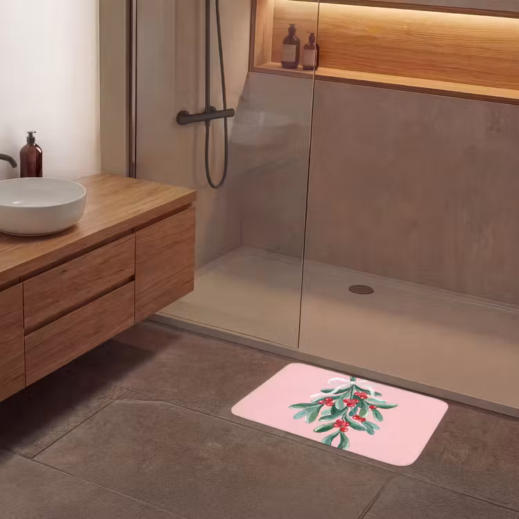 Badematte - Pflanze – Weihnachten – Rosa — 8