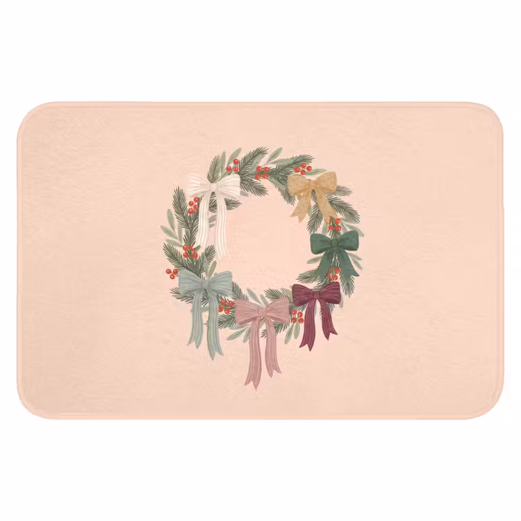 Badematte - Weihnachtskranz – Schleifen – Weihnachten — 1
