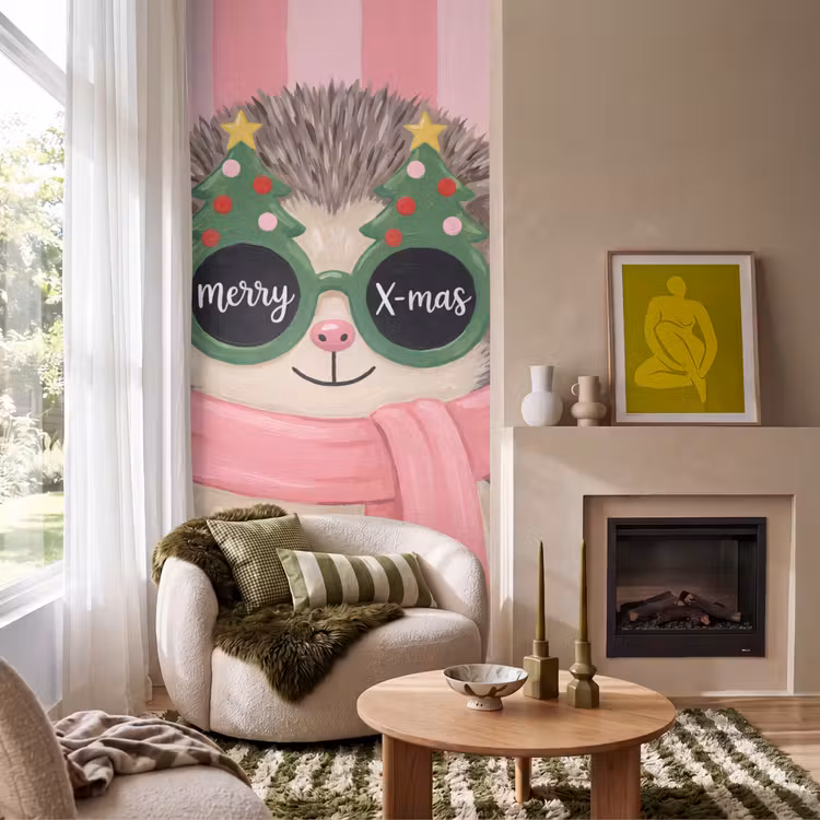 Tapete - Igel – Weihnachten – Illustration — 1