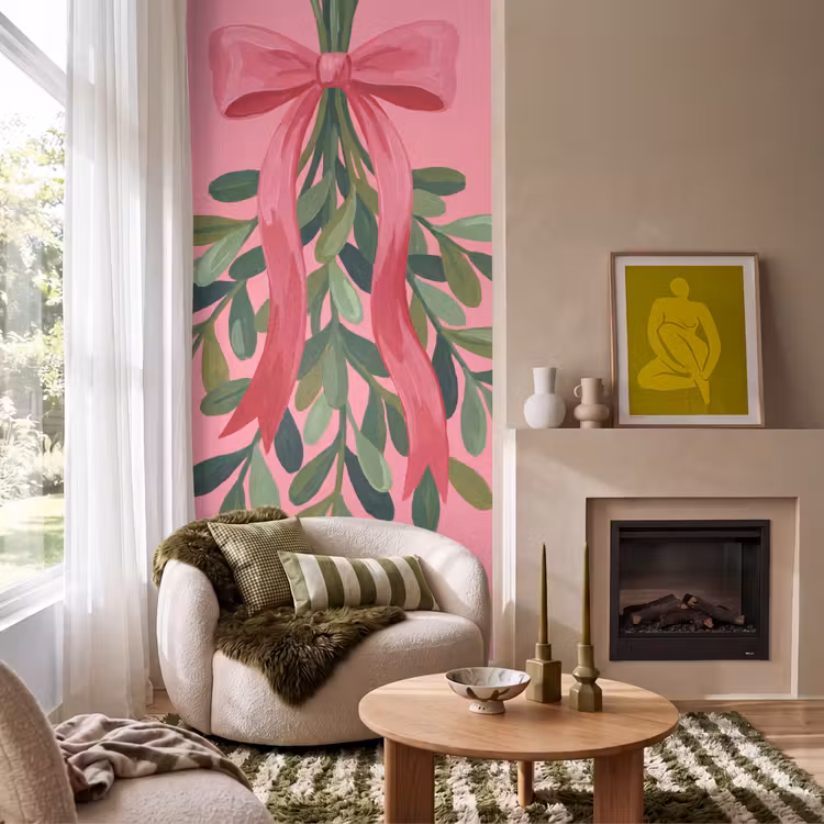 Tapete - Pflanze – Band – Rosa — 1