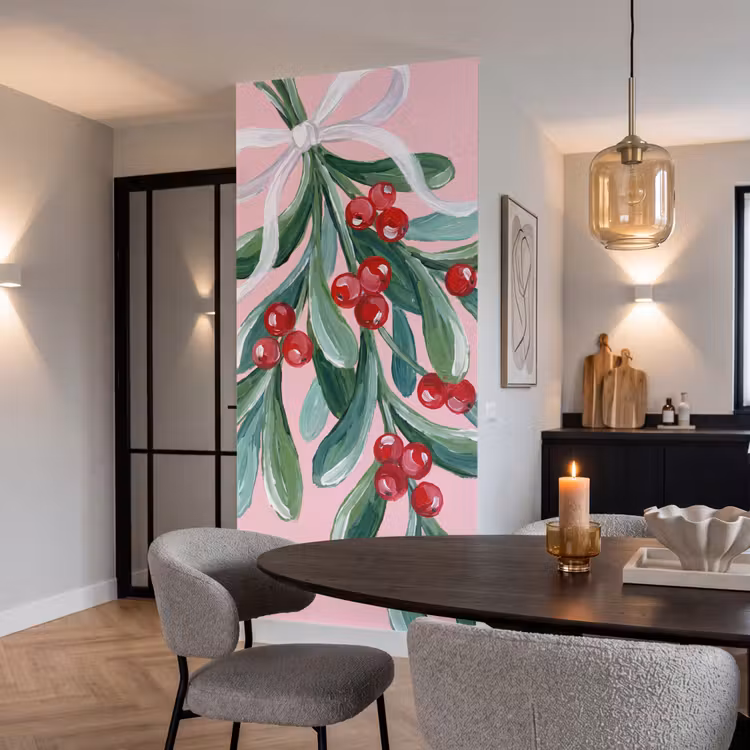 Tapete - Pflanze – Weihnachten – Rosa — 5