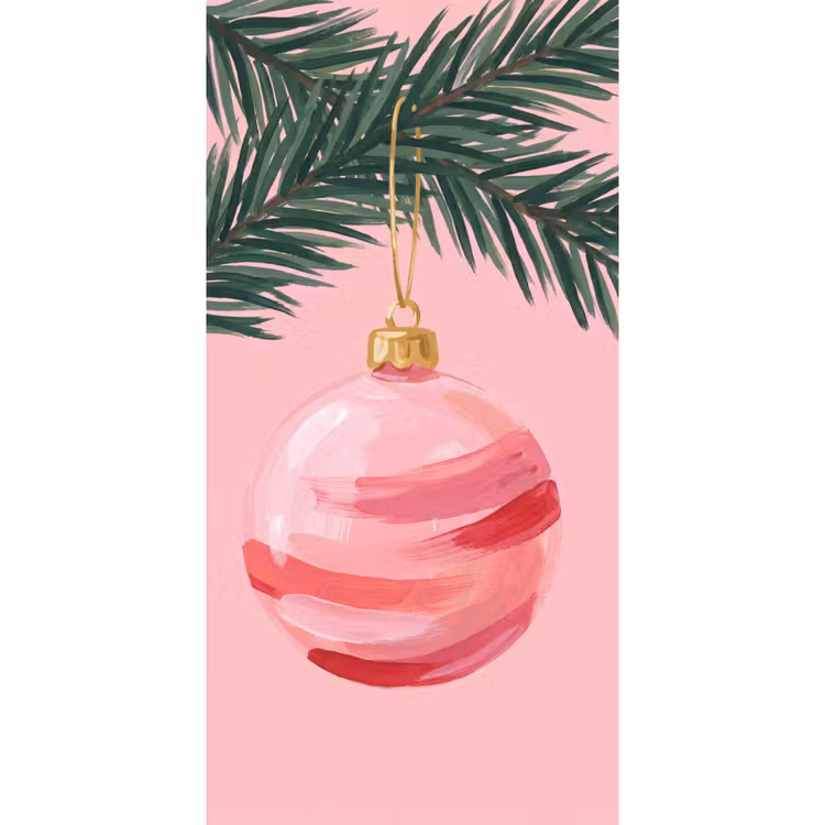 Tapete - Weihnachtskugel – Rosa – Weihnachten — 2