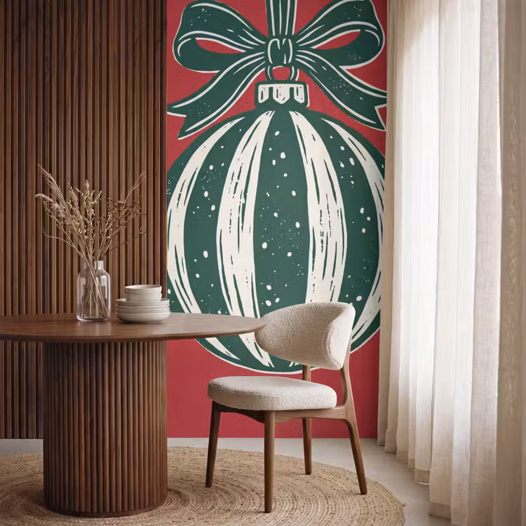 Tapete - Weihnachtskugel – Weihnachten – Rot — 4