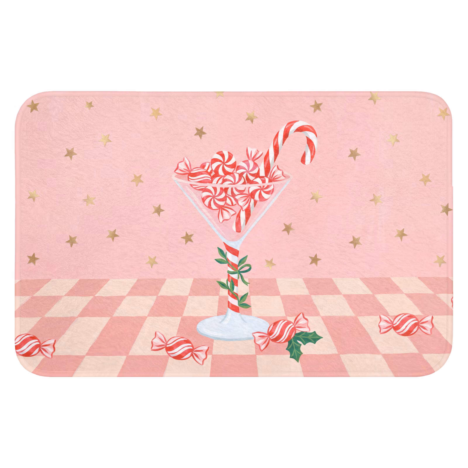 Badematte - Süßigkeiten – Glas – Rosa — 1