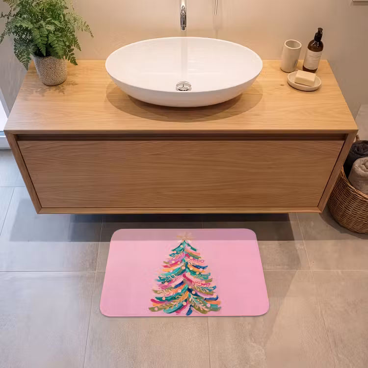 Badematte - Weihnachtsbaum – Abstrakt – Bunt — 2