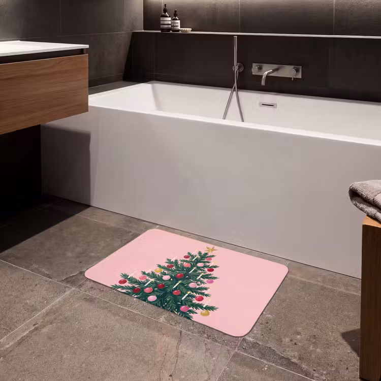 Badematte - Weihnachtsbaum – Weihnachten – Rosa — 4