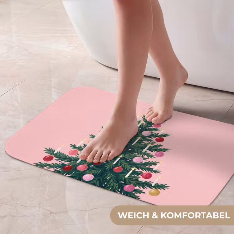 Badematte - Weihnachtsbaum – Weihnachten – Rosa — 5