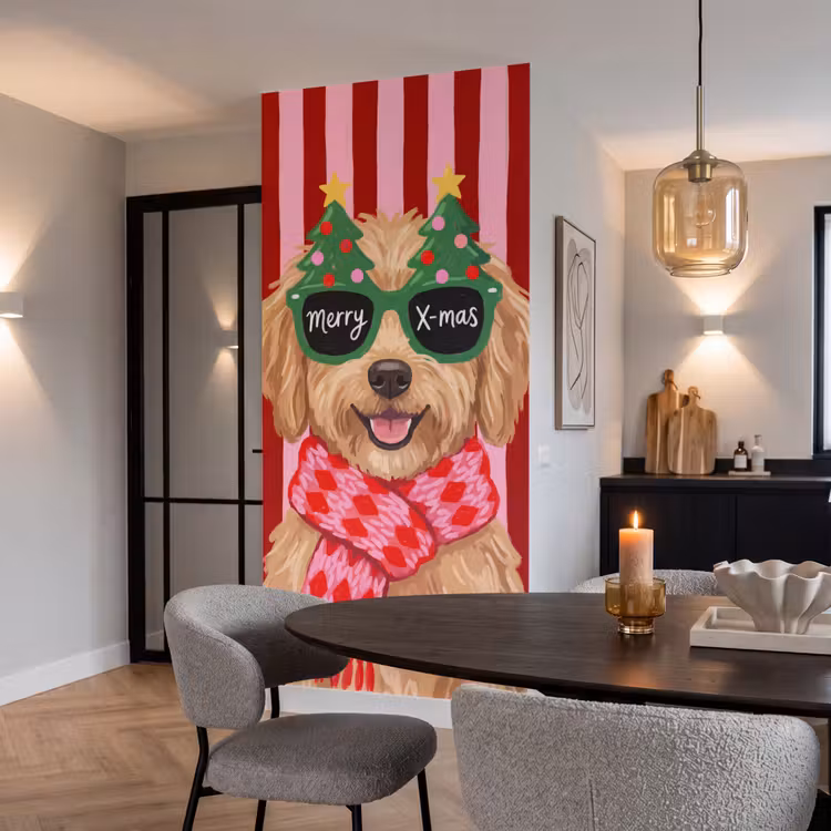 Tapete - Hund – Weihnachten – Rot — 5