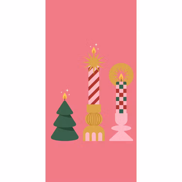 Tapete - Kerzen – Party – Rosa — 2