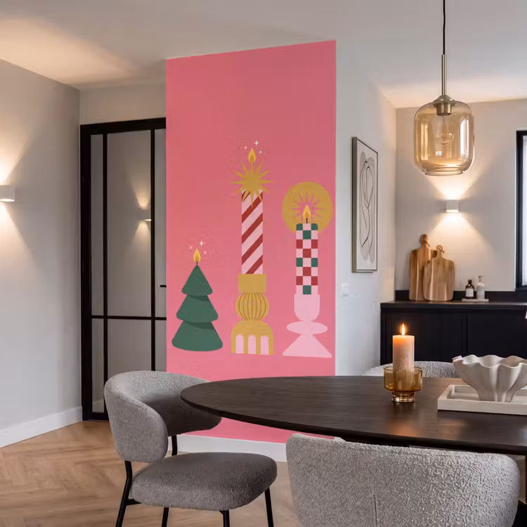 Tapete - Kerzen – Party – Rosa — 5