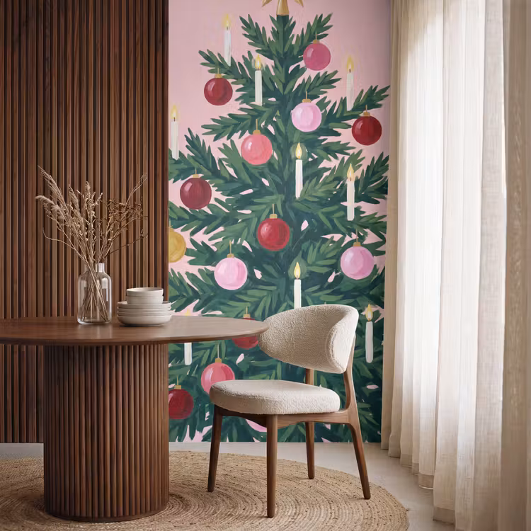 Tapete - Weihnachtsbaum – Weihnachten – Rosa — 4