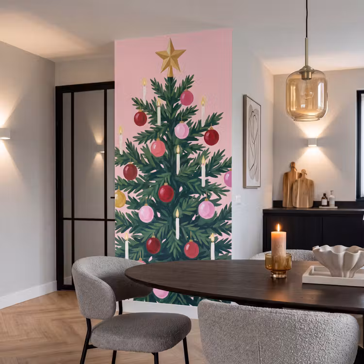 Tapete - Weihnachtsbaum – Weihnachten – Rosa — 5