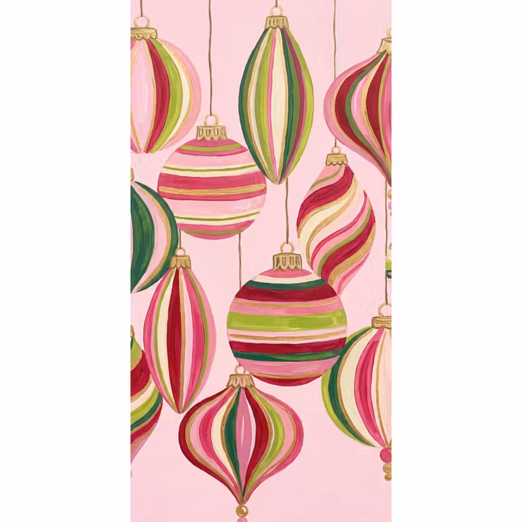 Tapete - Weihnachtsdekoration – Gestreift – Rosa — 2