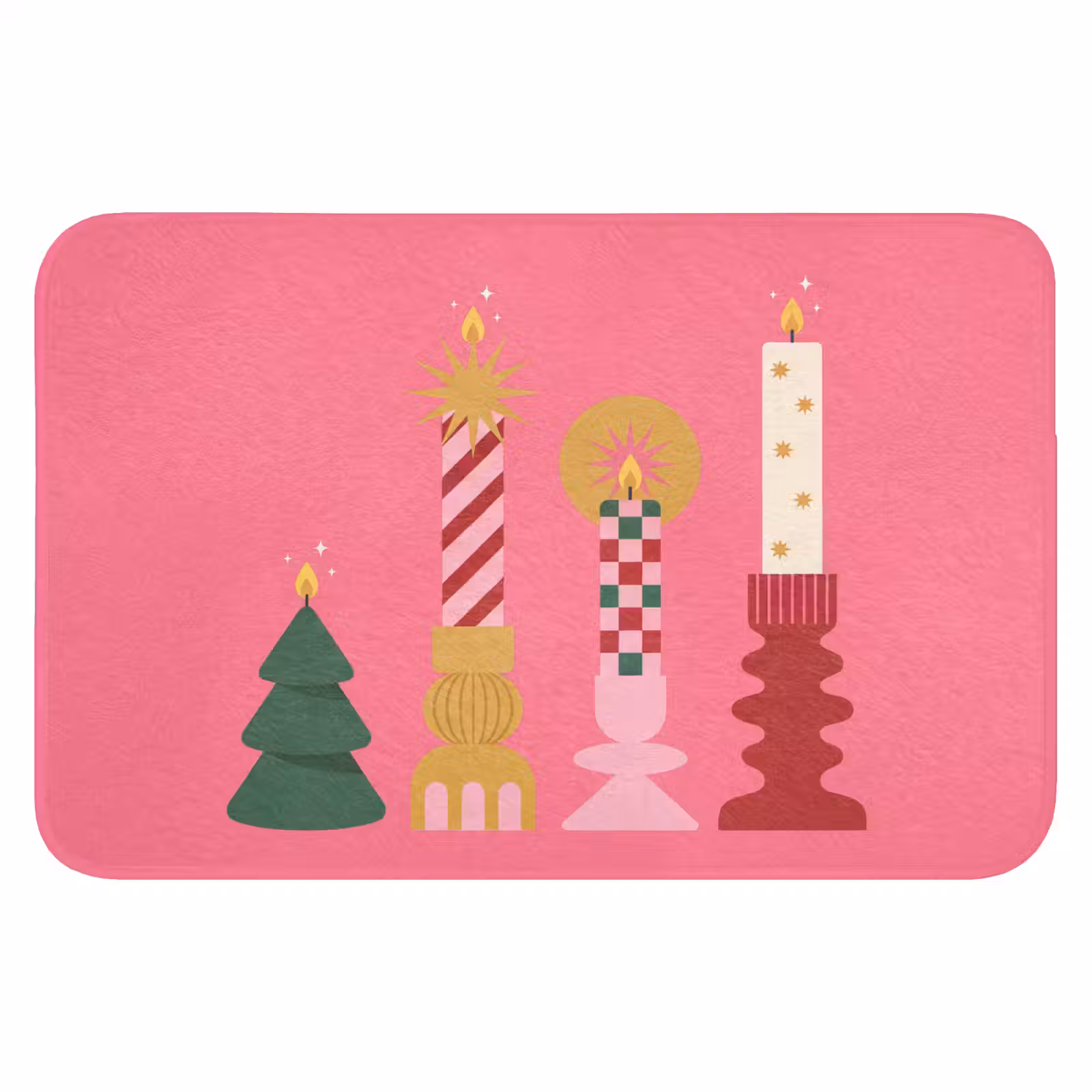 Badematte - Kerzen – Party – Rosa — 1