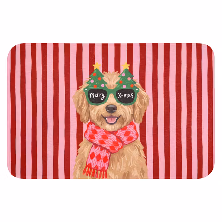 Badematte - Hund – Weihnachten – Rot — 1