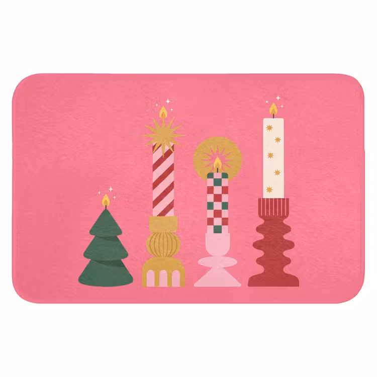 Badematte - Kerzen – Party – Rosa — 1