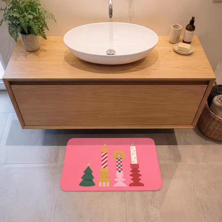 Badematte - Kerzen – Party – Rosa — 2