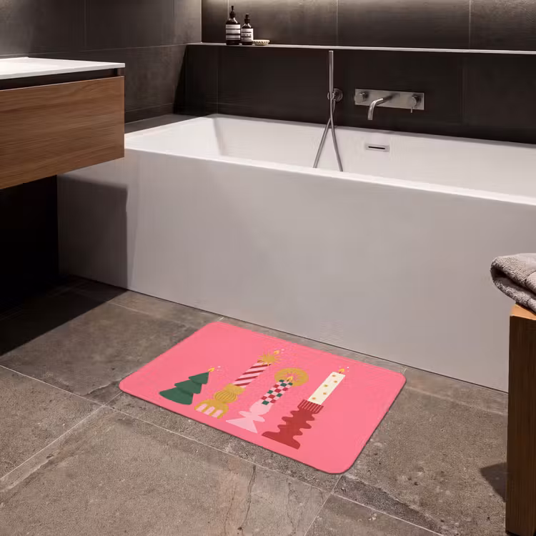 Badematte - Kerzen – Party – Rosa — 4