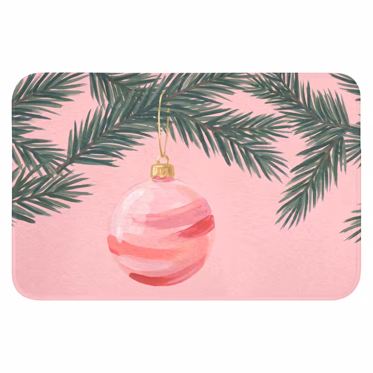 Badematte - Weihnachtskugel – Rosa – Weihnachten — 1
