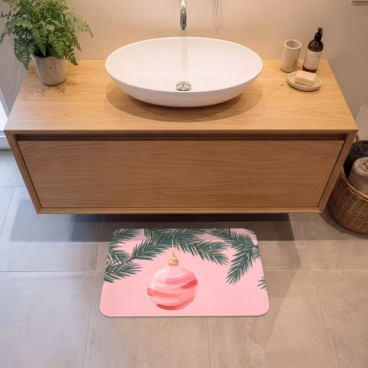 Badematte - Weihnachtskugel – Rosa – Weihnachten — 2