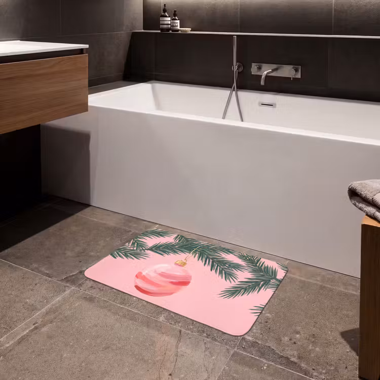 Badematte - Weihnachtskugel – Rosa – Weihnachten — 4