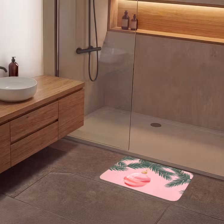 Badematte - Weihnachtskugel – Rosa – Weihnachten — 8