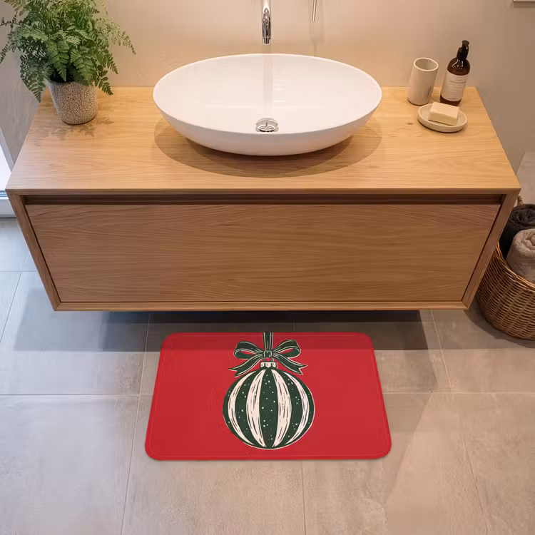 Badematte - Weihnachtskugel – Weihnachten – Rot — 2