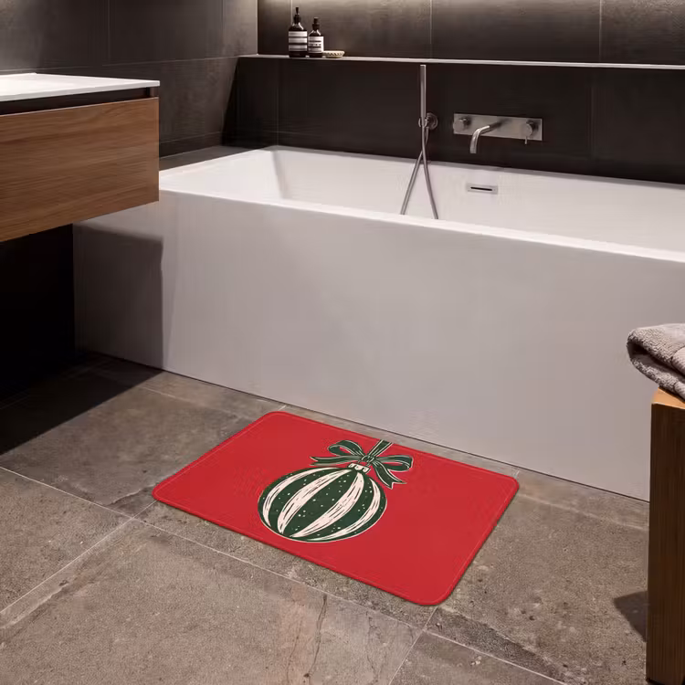Badematte - Weihnachtskugel – Weihnachten – Rot — 4