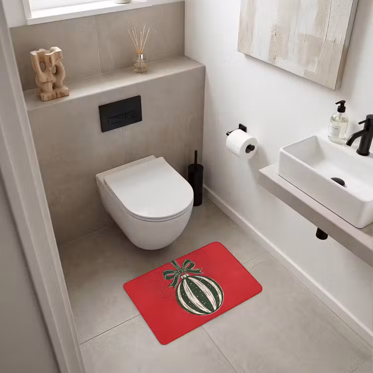 Badematte - Weihnachtskugel – Weihnachten – Rot — 6