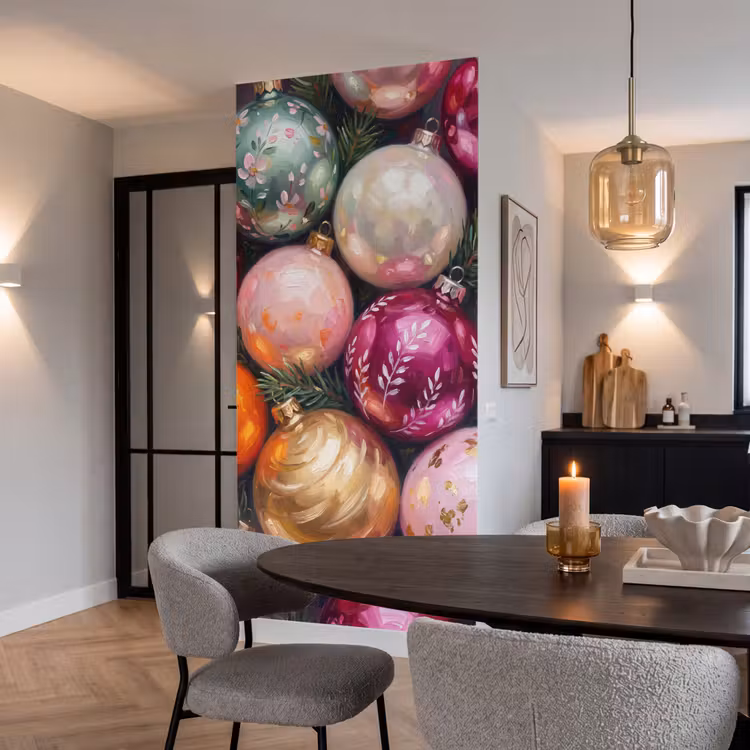 Tapete - Weihnachtskugeln – Bunt – Festlich — 5