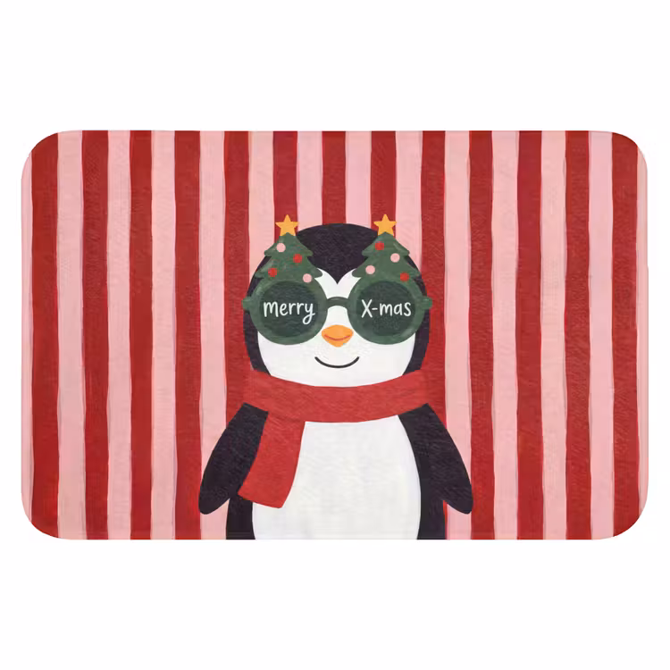 Badematte - Pinguin – Weihnachten – Illustration — 1