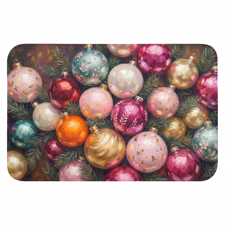 Badematte - Weihnachtskugeln – Bunt – Festlich — 1