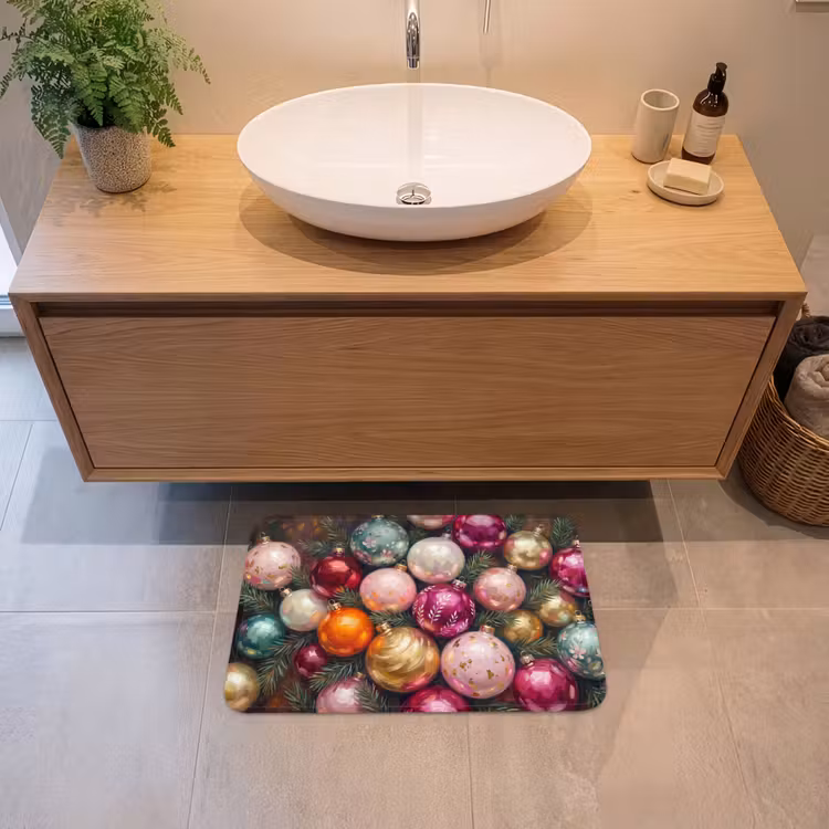 Badematte - Weihnachtskugeln – Bunt – Festlich — 2