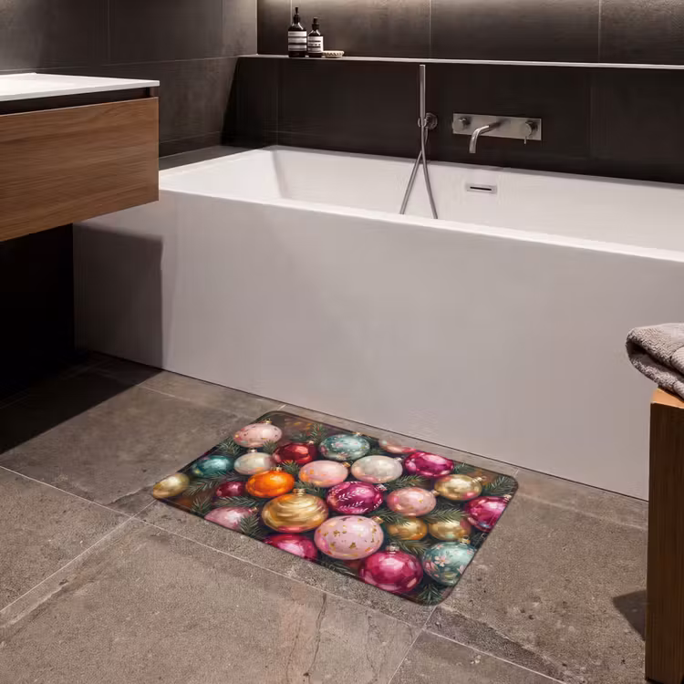 Badematte - Weihnachtskugeln – Bunt – Festlich — 4