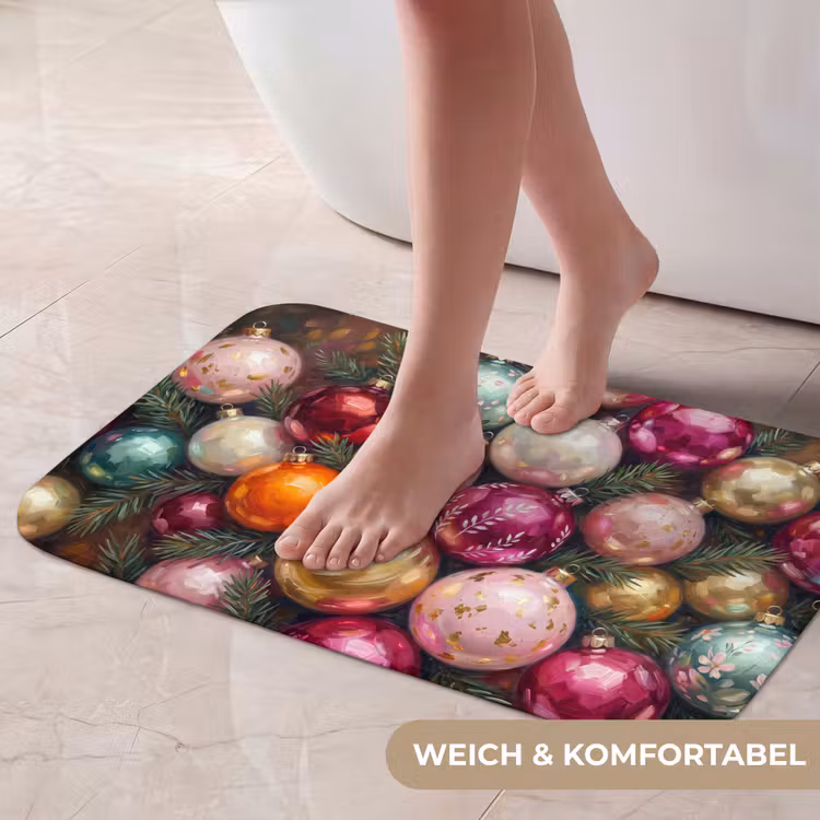 Badematte - Weihnachtskugeln – Bunt – Festlich — 5