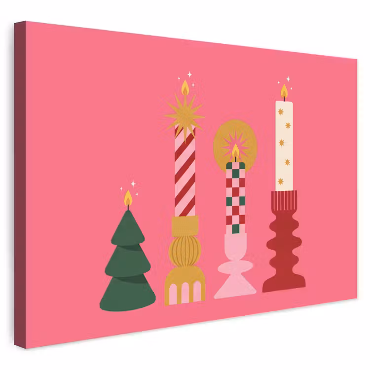 Outdoor Leinwand - Kerzen – Party – Rosa — 1