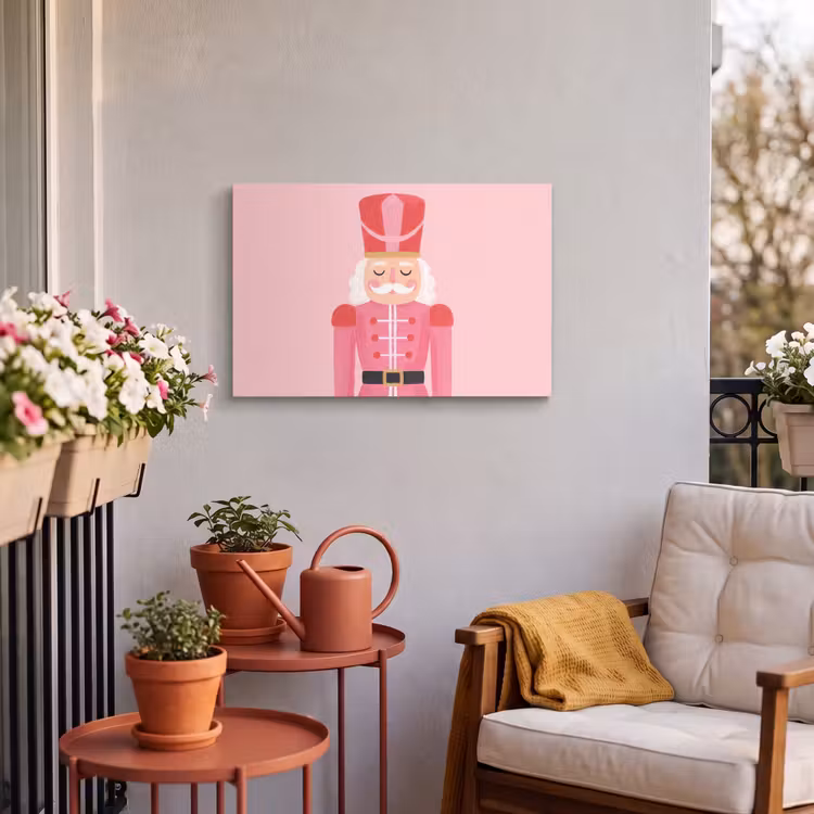 Outdoor Leinwand - Nussknacker – rosa Illustration — 3