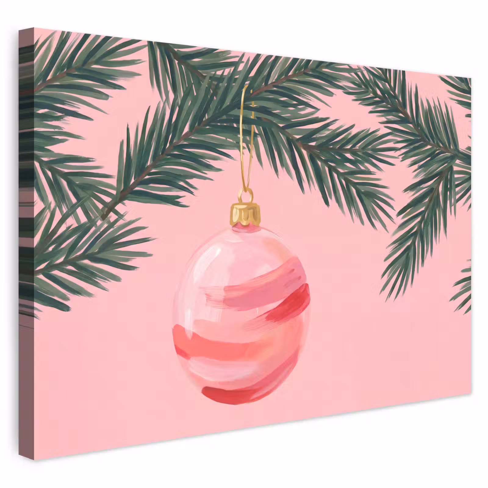 Outdoor Leinwand - Weihnachtskugel – Rosa – Weihnachten — 1