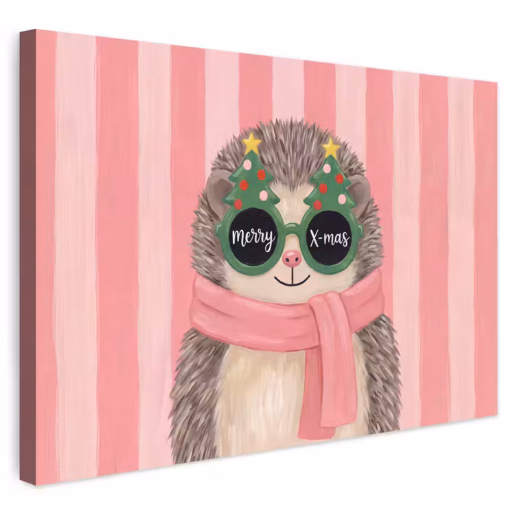 Outdoor Leinwand - Igel – Weihnachten – Illustration — 1