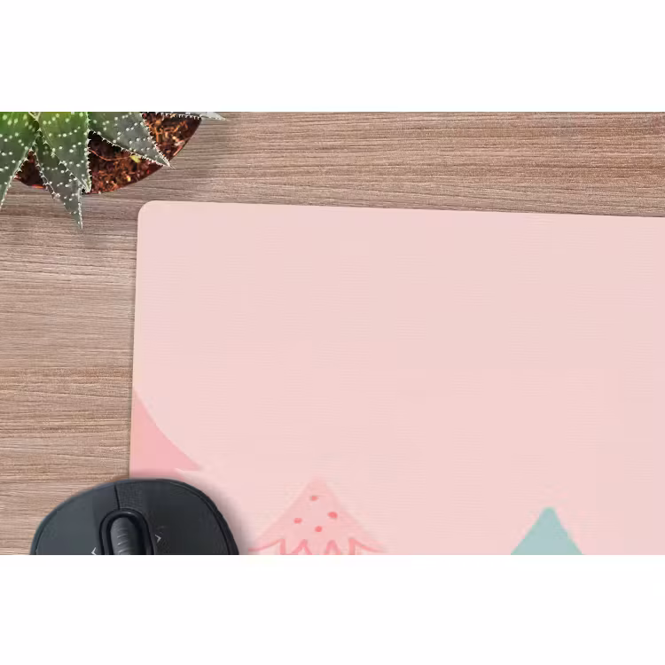 Mauspad - Weihnachtsbäume – Illustration – Rosa — 5