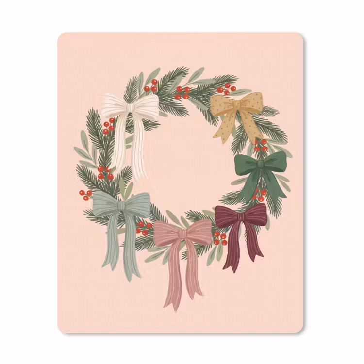 Mauspad - Weihnachtskranz – Schleifen – Weihnachten — 1