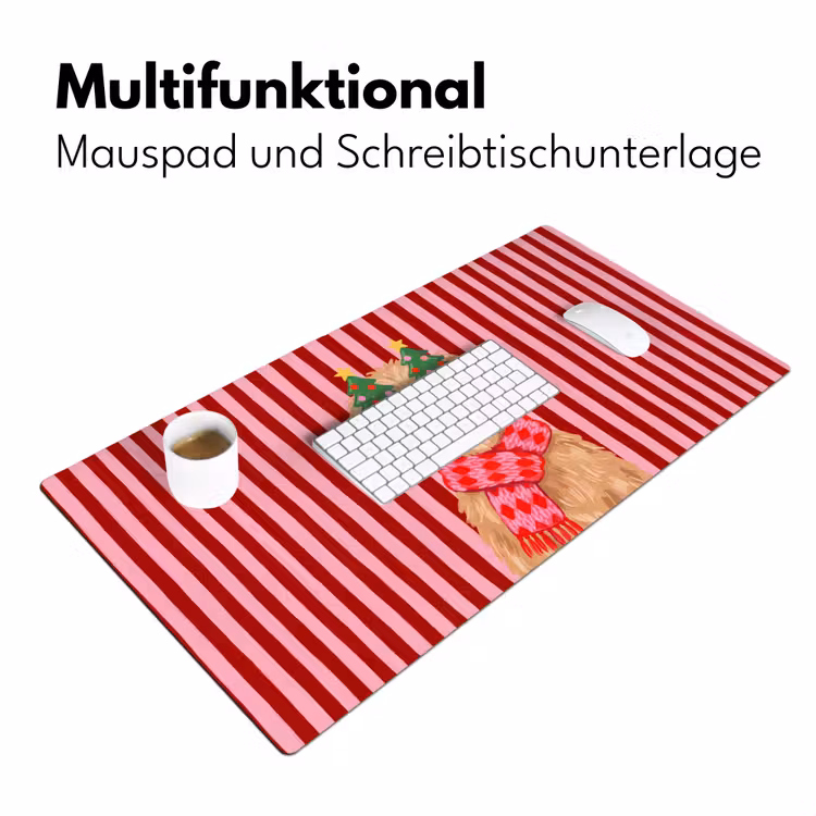 Schreibtischunterlage - Hund – Weihnachten – Rot — 4
