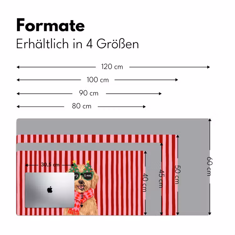 Schreibtischunterlage - Hund – Weihnachten – Rot — 5