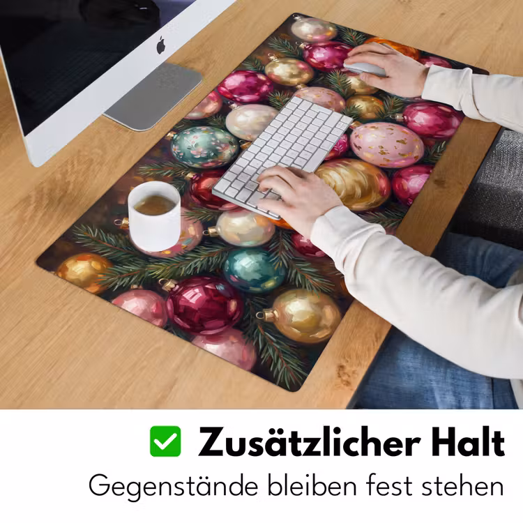 Schreibtischunterlage - Weihnachtskugeln – Bunt – Festlich — 3