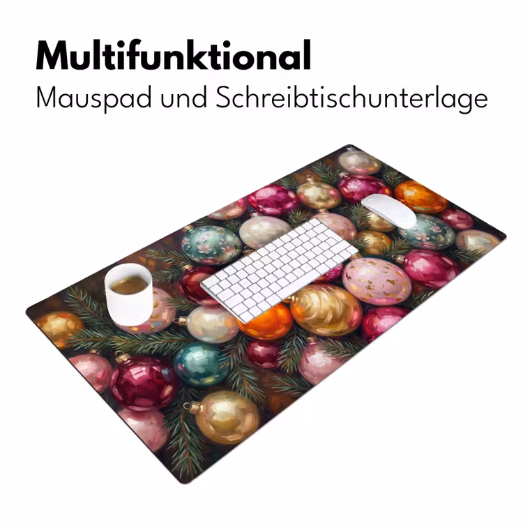 Schreibtischunterlage - Weihnachtskugeln – Bunt – Festlich — 4