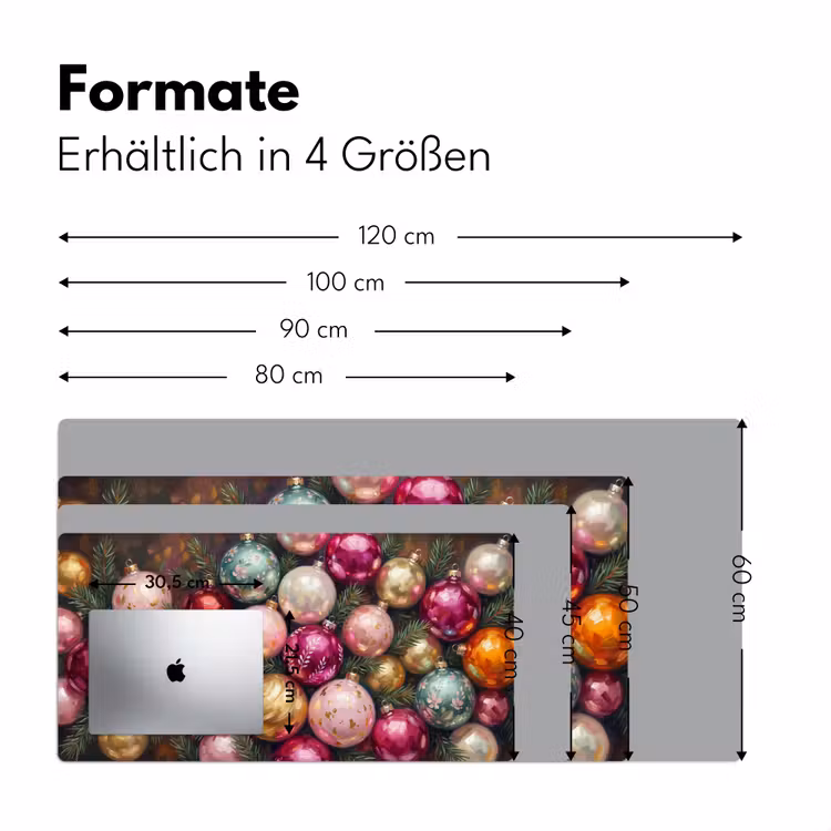 Schreibtischunterlage - Weihnachtskugeln – Bunt – Festlich — 5
