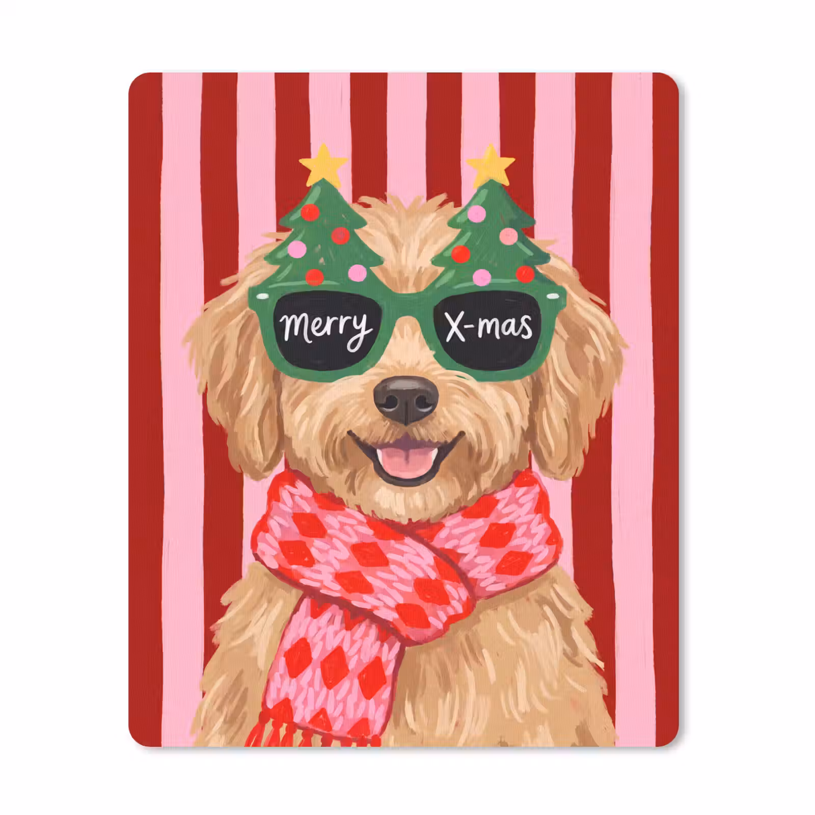 Mauspad - Hund – Weihnachten – Rot — 1